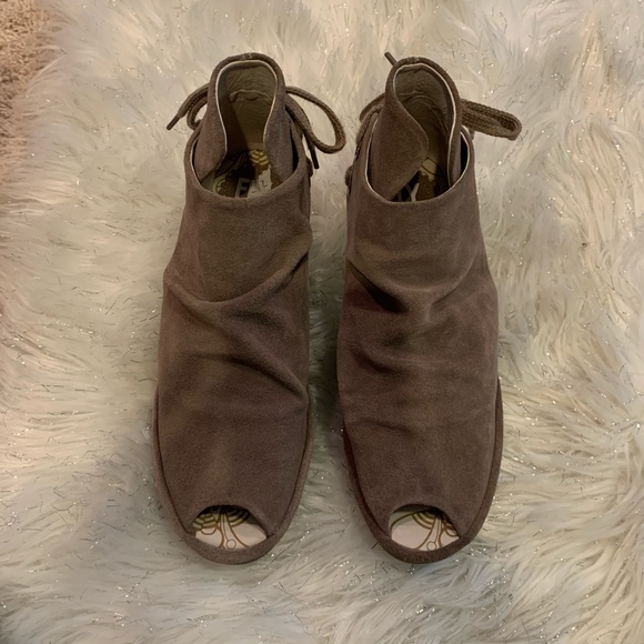 Fly London Yema Open Toe Suede Wedge - Picture 3 of 14